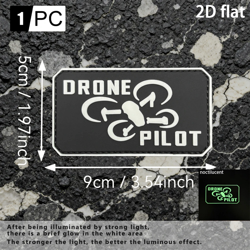 1Pc/2Pcs/3Pcs Optional, Multi-Color Aerial Vehicle Pattern Pvc Patch, Arm Badge, Decal, Emblem with Glow-In-The-Dark Effect, Sun-Resistant, Not Easy to Fade, Suitable for Bags, Clothing, and Packaging Decoration, Comes with a Backing Sheet