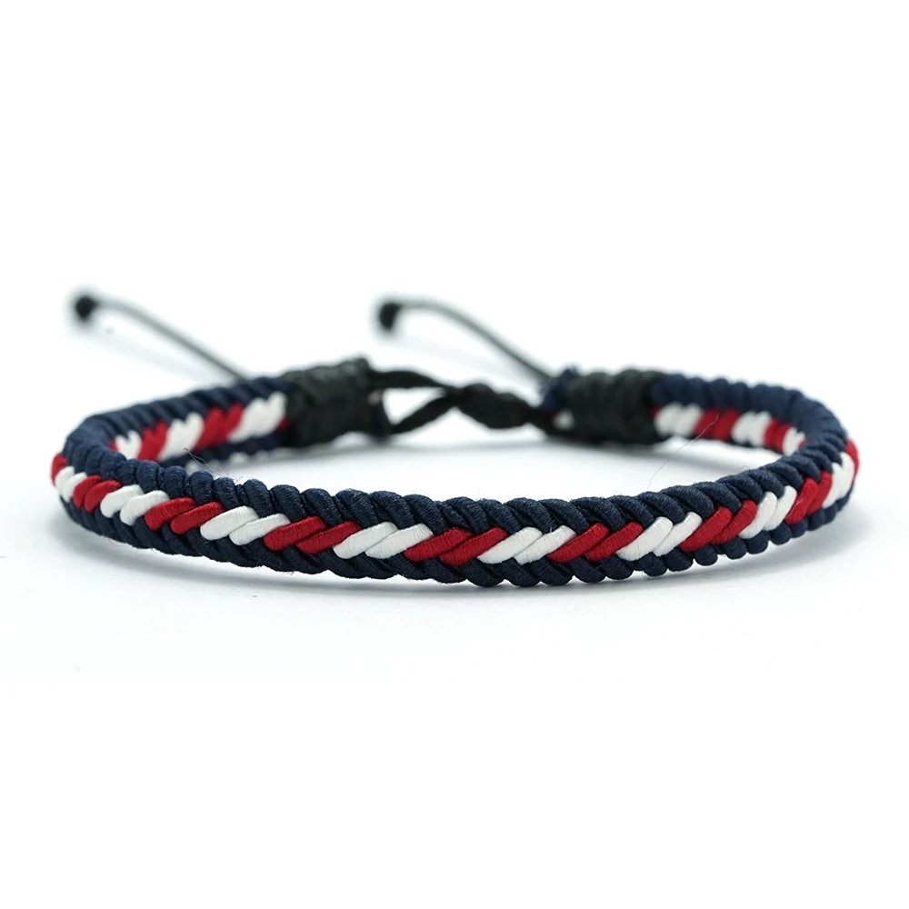 Stilvolles handgefertigtes ethnisches Stoffseil-Armband, Unisex, verstellbar, in mehreren Farben erhältlich, Bohemian-Stil, Güteklasse A, Urlaubsschmuck – Detail 3