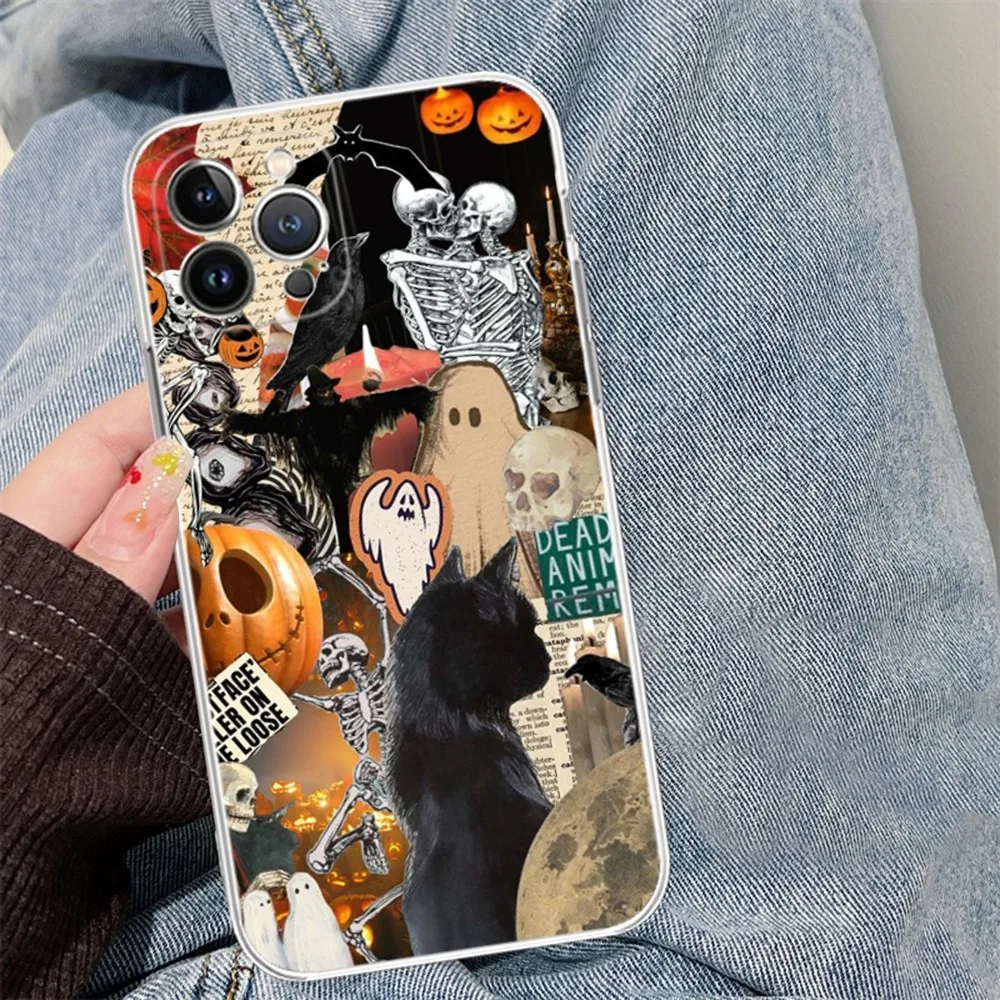 October Fall Halloween Spooky Pumpkin Phone Case Silicone Soft dla iphone 15 14 13 12 11 Pro Mini XS MAX 8 7 6 Plus X XS XR