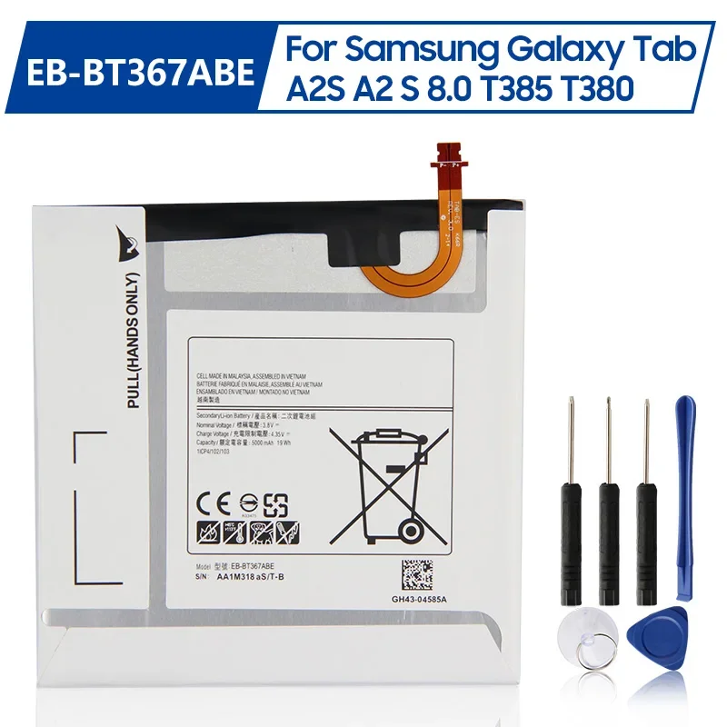 

Replacement Battery EB-BT367ABA EB-BT367ABE For Samsung Galaxy Tab A2S A2 S 8.0 T385 T380 2017 Version EB-BT367ABE 5000mAh