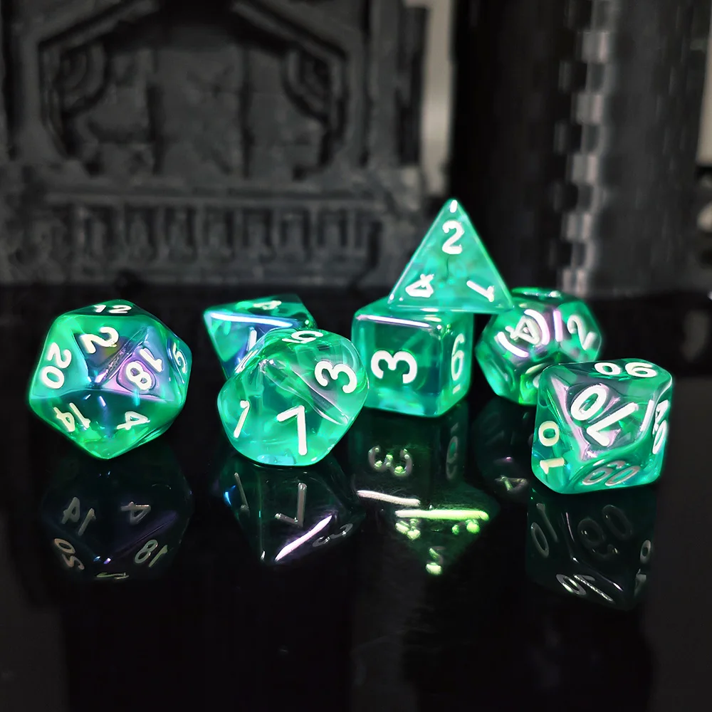 7 قطعة/المجموعة الكهربائي متعدد الألوان مجموعة نرد ل DND RPG ألعاب النرد المنزل KTV نادي الترفيه مجلس ألعاب النرد اللعب التبعي #3