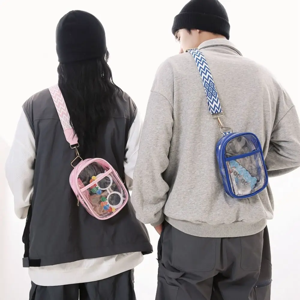 Cosmetic Bag Square PVC Transparent Chest Bag Fashion Portable Waterproof Fanny Pack Travel Cute Mobile Phone Storage Bag Sports