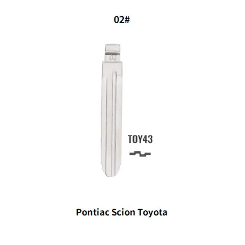 10PCS Universal Car Key Blade TOY43 02# KD Flip Remote Blank for KD KEYDIY Xhorse for Toyota Camry Corolla Hilux RAV4
