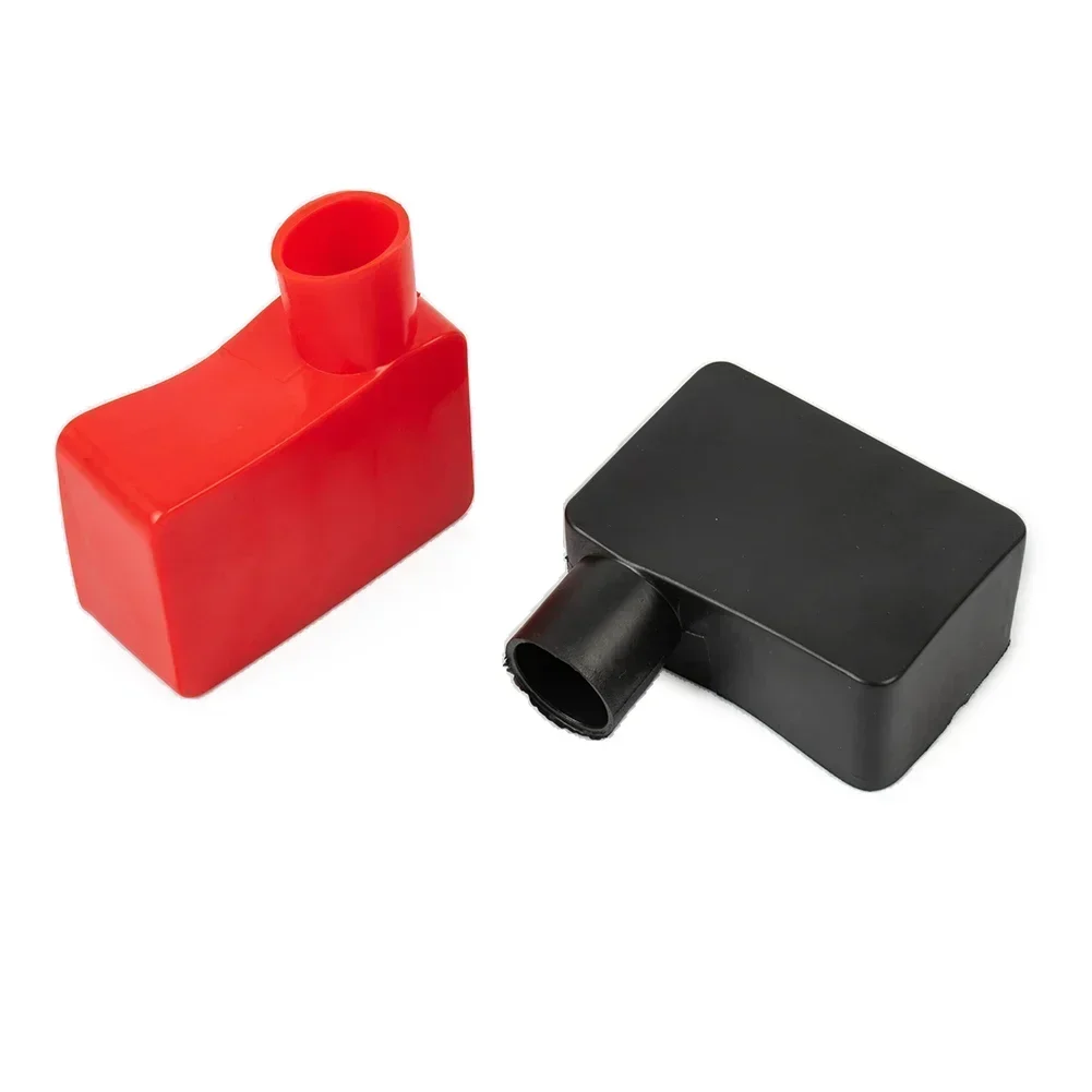 2pc Battery Terminal Cover For Cars Motorcycles Square Rubber Car Battery Pole Protective Cap PVC Soft Sleeve Silicone New Parts