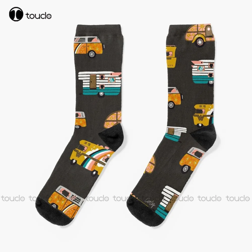 

Retro Road Trip – Charcoal Socks Funny Socks For Women Unisex Adult Teen Youth Socks Christmas Gift Custom Hd High Quality Sock