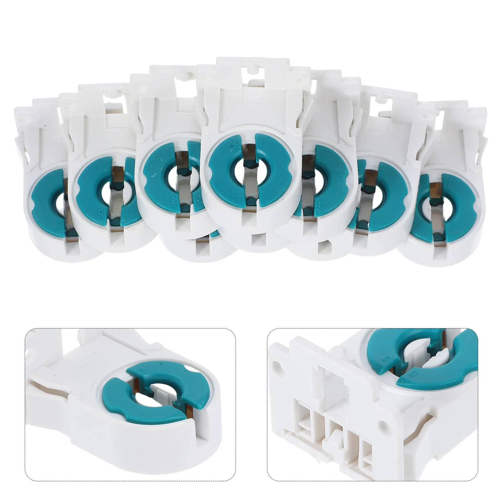 

10pcs Grille Holder Bases Light Socket Replacement Fluorescent Tube Lamp Parts Energy Efficient Durable Materials Versatile