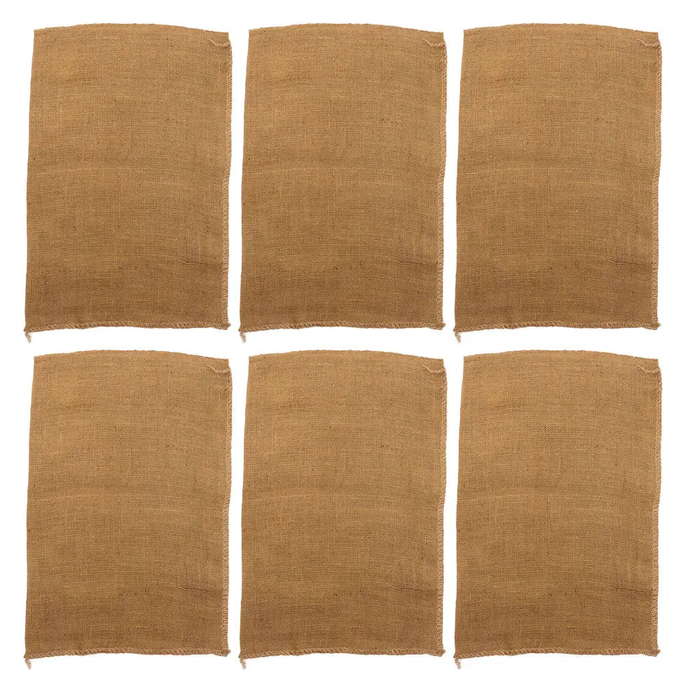 6Pcs Multipurpose Woven Jute Bags Reusable Burlap Sacks for Vegetables Potatoes Storage Large Heavy Duty Food Storage Bag Garden