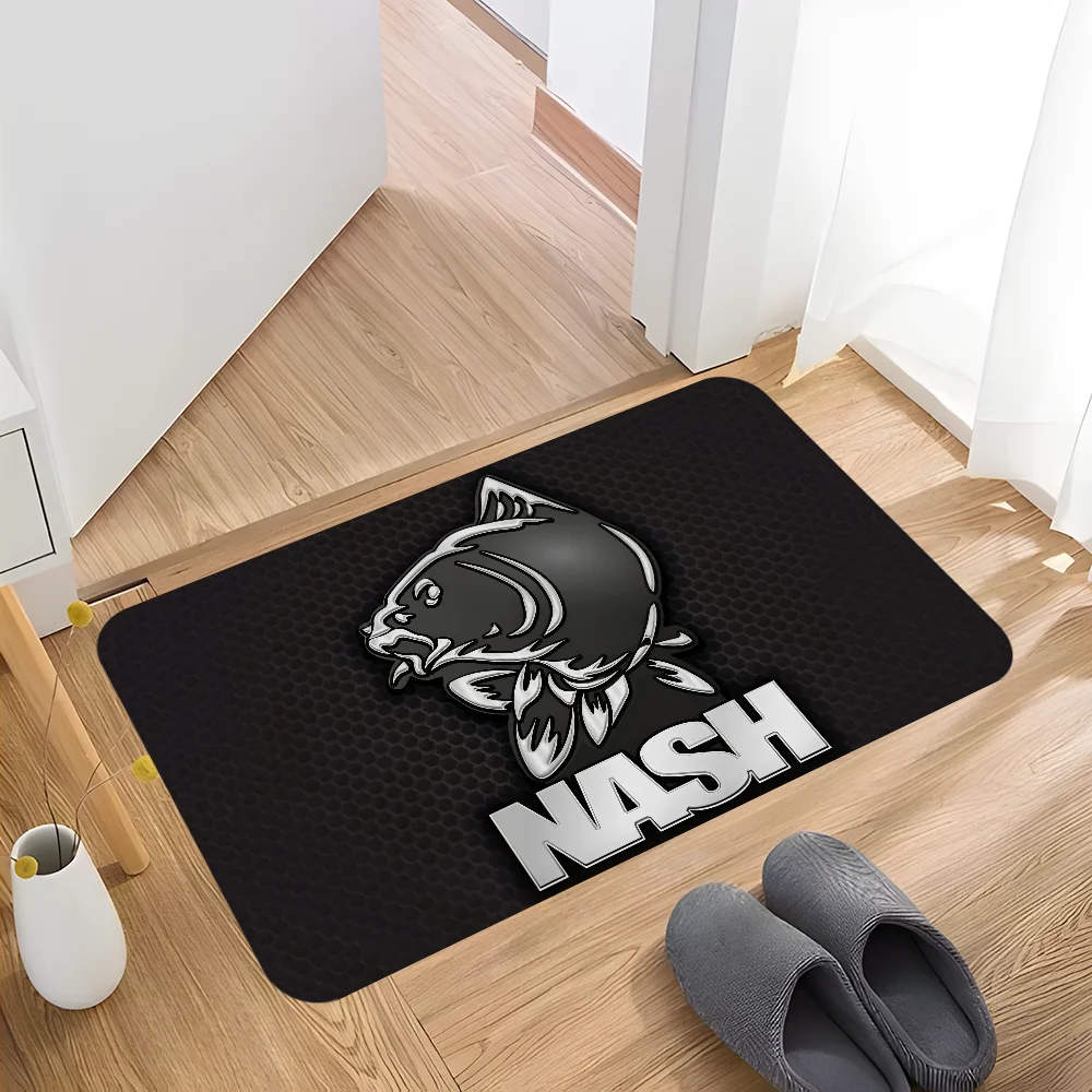 Nash Fishing Logo  Floor Mat Bathroom Mat Kids Room Bedroom Decoration Balcony Anti-Slip Doormat Living Room Bedside Area Rugs