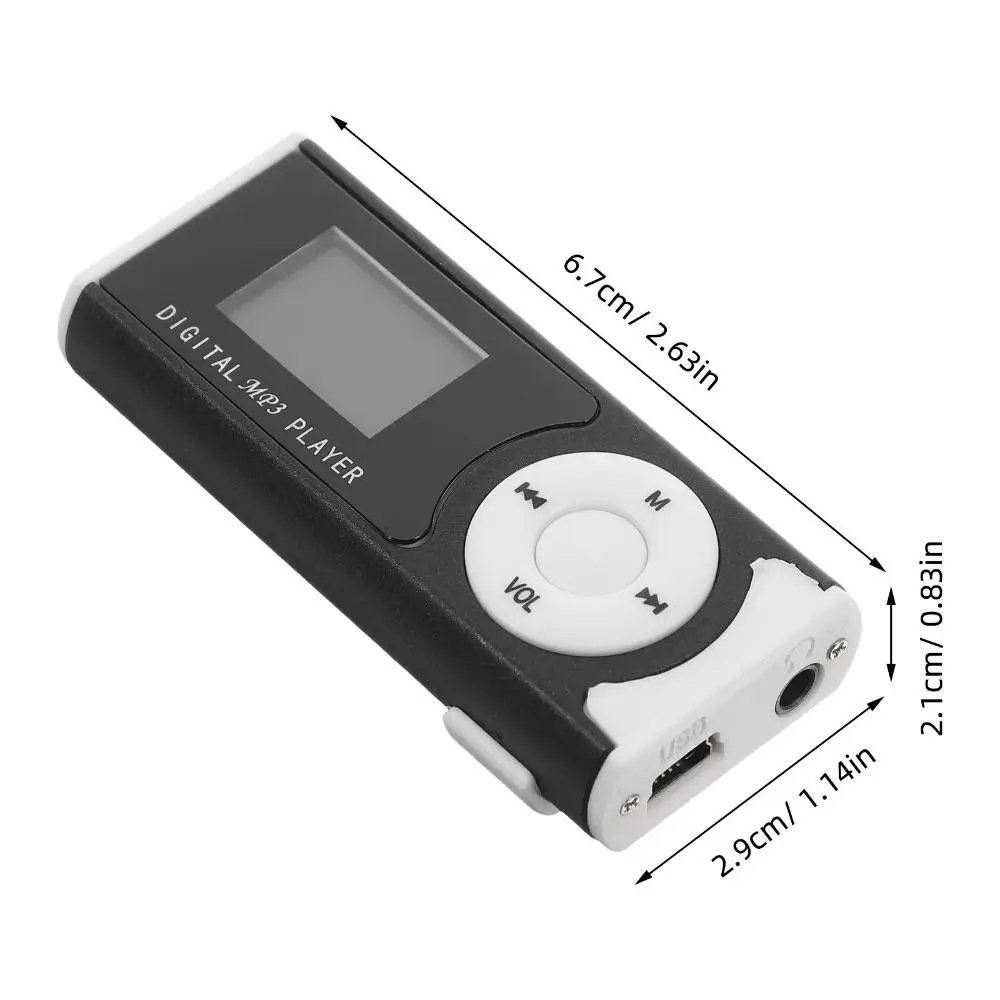 Lossless Sound Portable Mini MP3 Player with LCD Screen Card Slot USB MP3 Music Players Metal Clip Slim Student Walkman Gift view 6