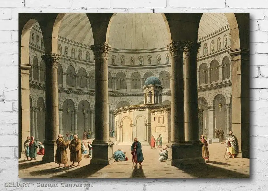 

Ottoman Vintage Travel Canvas Poster - Church of the Holy Sepulchre Custom Size Wall Art Home Room Decor