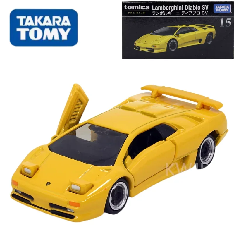 TAKARA TOMY 1:64 alloy die-cast car model toy Flagship Black Box TP15 Lamborghini Di Abro SV, a birthday gift for children.