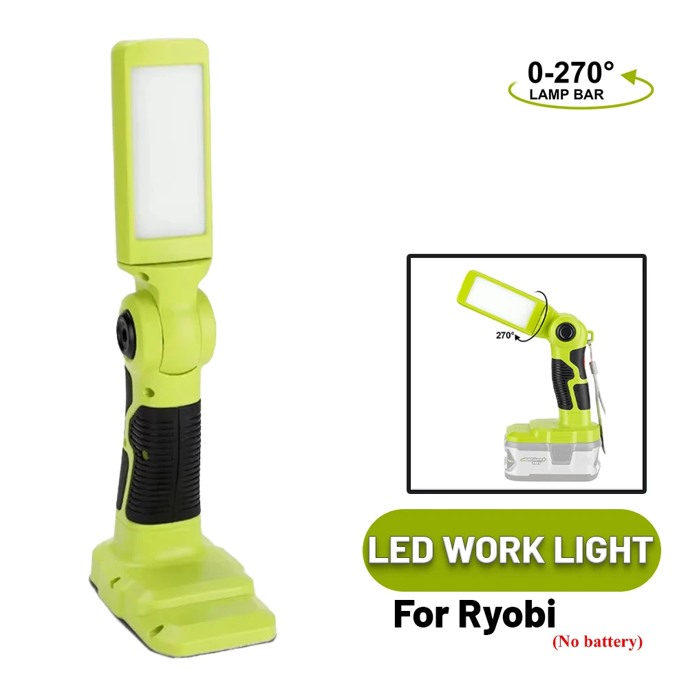 

НОВЫЙ светодиодный рабочий фонарь для аккумулятора Ryobi 18 В, портативный фонарик 12 Вт с защитой от низкого напряжения для кемпинга и мастерских, с USB-портом