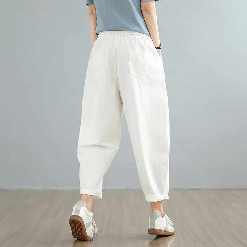 

Цветная блузка с вышивкой, рваные джинсовые брюки ярких цветов, новые летние свободные персональные модные повседневные брюки Харлан, тонкие женские брюки