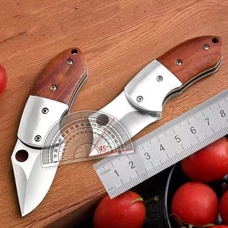 Stainless steel folding knife, portable pocket-sized mini knife, sharp fruit knife