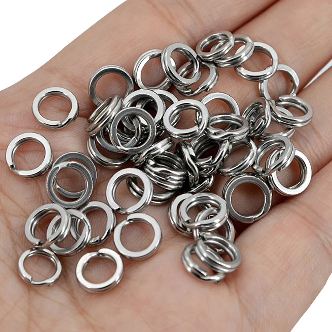 FishTrip 30-50pcs/lot Split Ring Fishing Lure Connector 3-12mm Stainless Steel Terminal Tackles Fishing Accessary Saltwater image 6