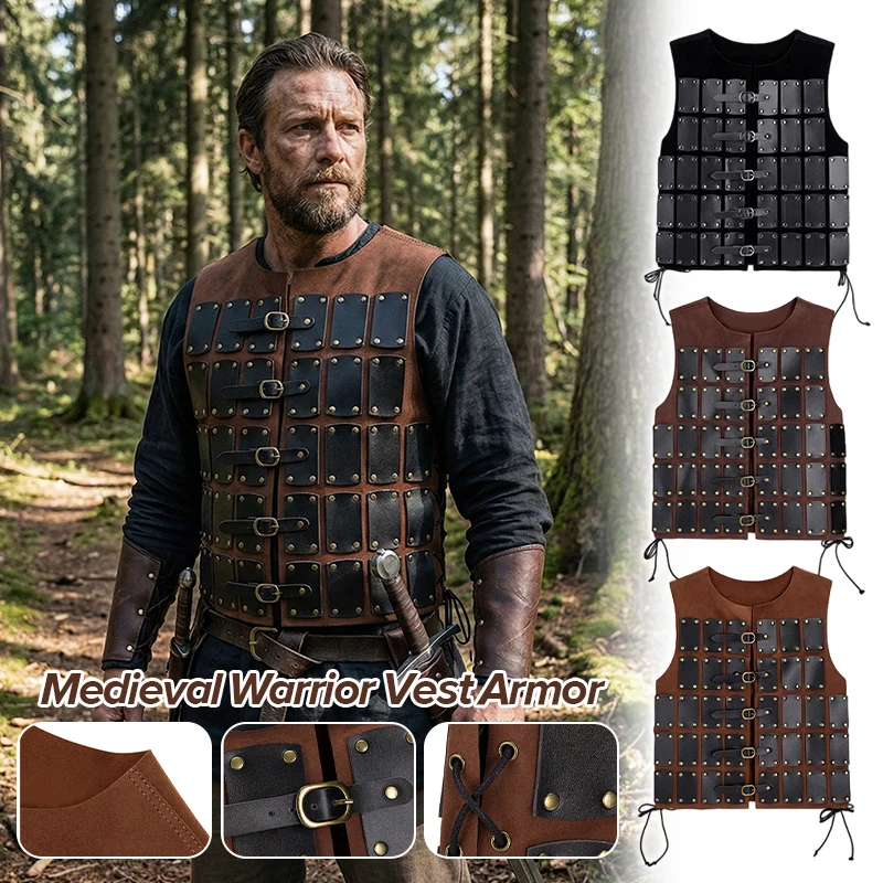 

Medieval Viking Pirate Knight PU Leather Body Chest Armor Steampunk Gladiator Breastplate Larp Vest Cuirass Cosplay Costume