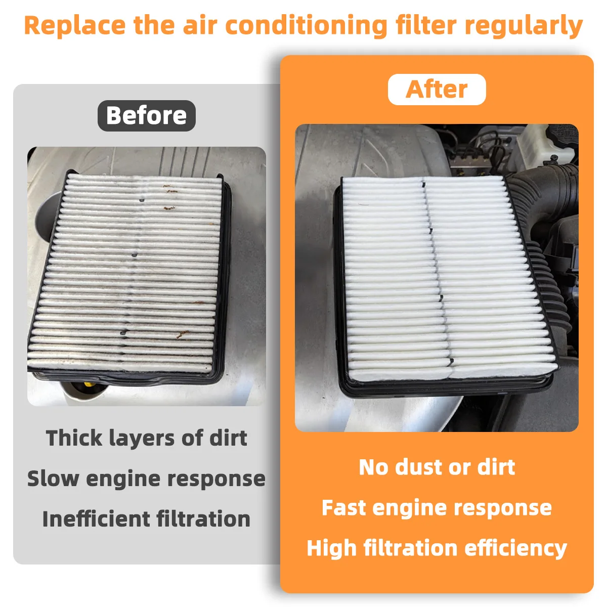 Auto-Motorluftfilter CA10881 Passend für Hyundai Azera Santa Fe Sonata Hybrid KIA Optima Cadenza Sorento, 28113-2P100, 28113-3S100 – Detail 3