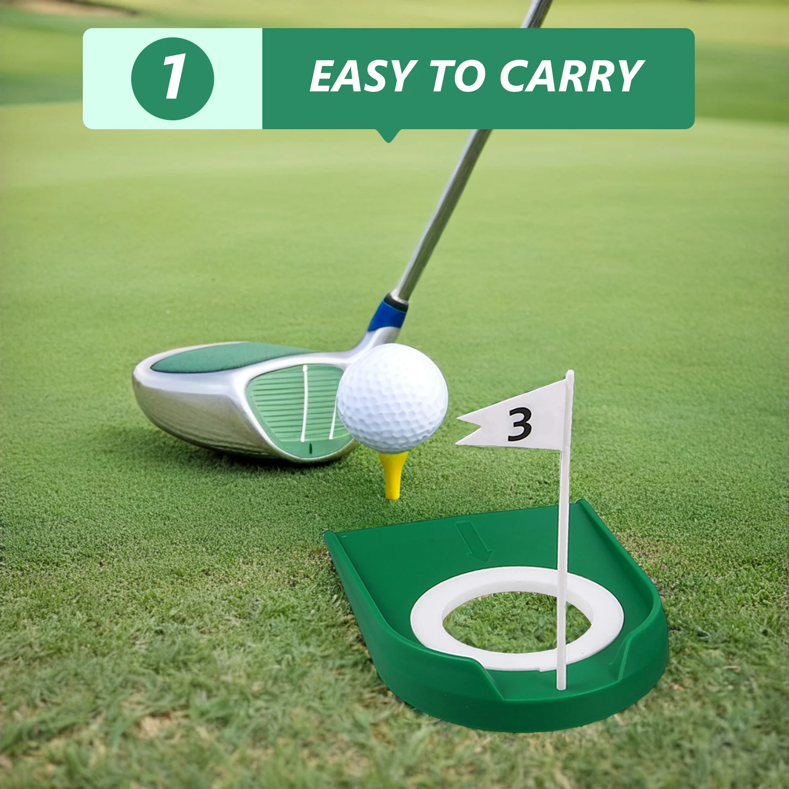 

3Pcs Golf Putting Cup with Flag Indoor Outdoor Training Aid Enhance Skills Practice Anywhere Fun Decorative Accessory