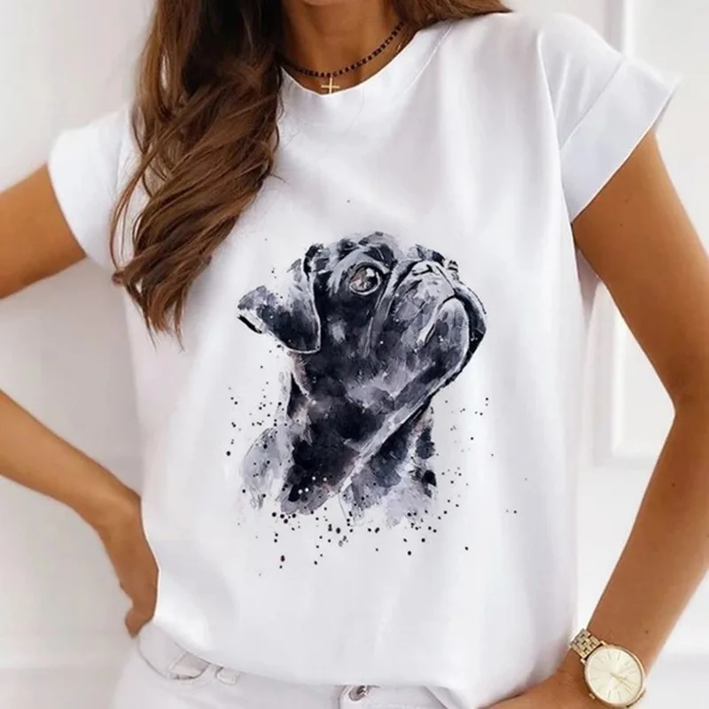 Camiseta de manga corta con estampado de moda Popular para mujer, Camiseta cómoda con personalidad, camisa Base de cuello redondo, camiseta de gran tamaño