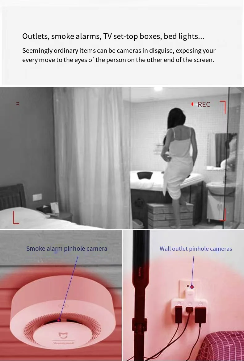 Anti-camera weapon! Infrared camera detection alarm Portable wireless anti-eavesdropping device privacy security protection