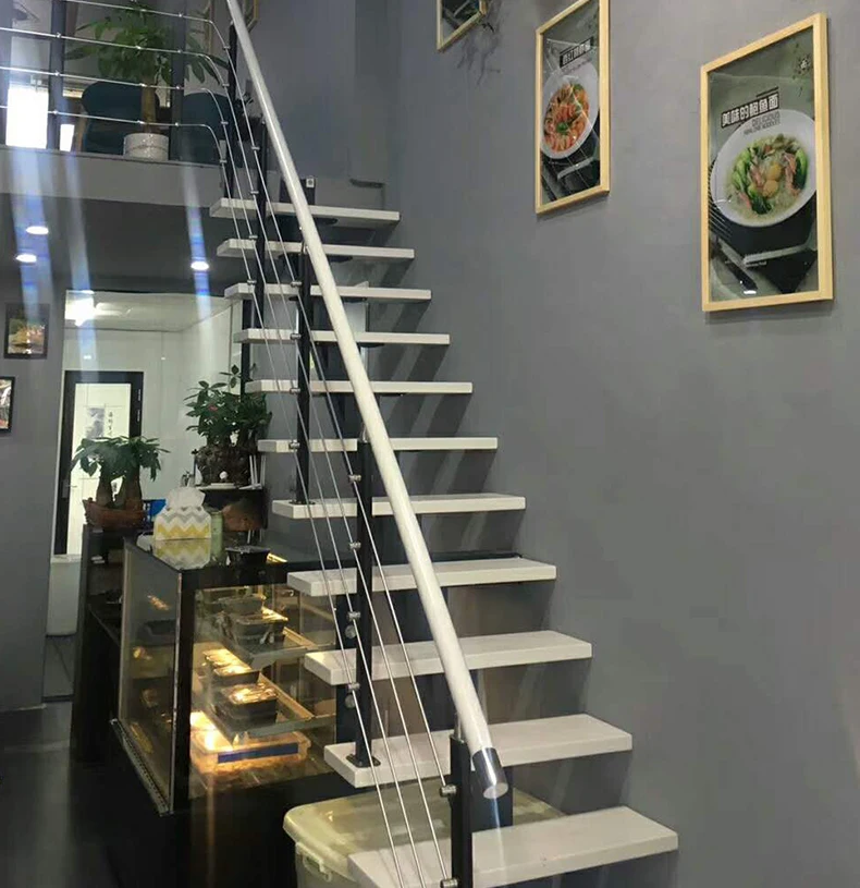 سلم متكامل من الخشب الصلب، سلم داخلي مزدوج دوار، سلم خاص منزلي، شعاع مائل، سلالم دوارة علية #3