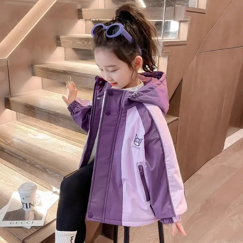 الفتيات الاطفال معطف الشتاء 2025 الكرتون Kuromi جاكيت من الصوف الأطفال الشتاء مبطن سميكة سترة قطن الأطفال القمم الدافئة #4