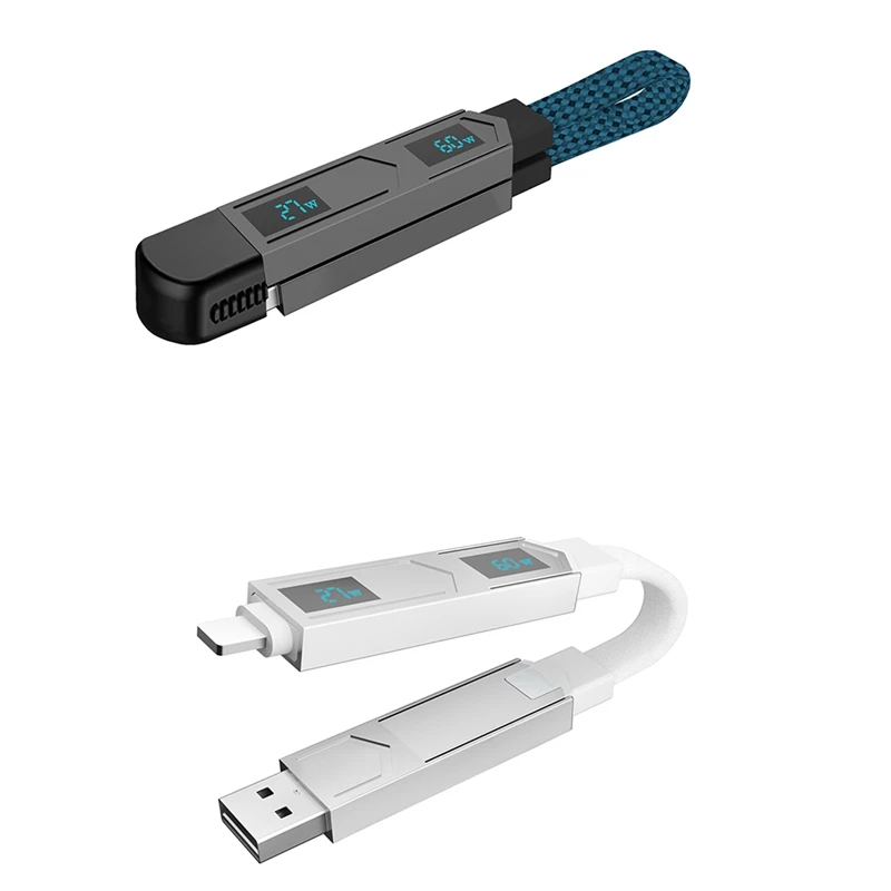 

Multi Connectors Magnetic Fast Charging Cable With Screen Keychain PD Cord For Andriod TYPE-C 60W QC 18W