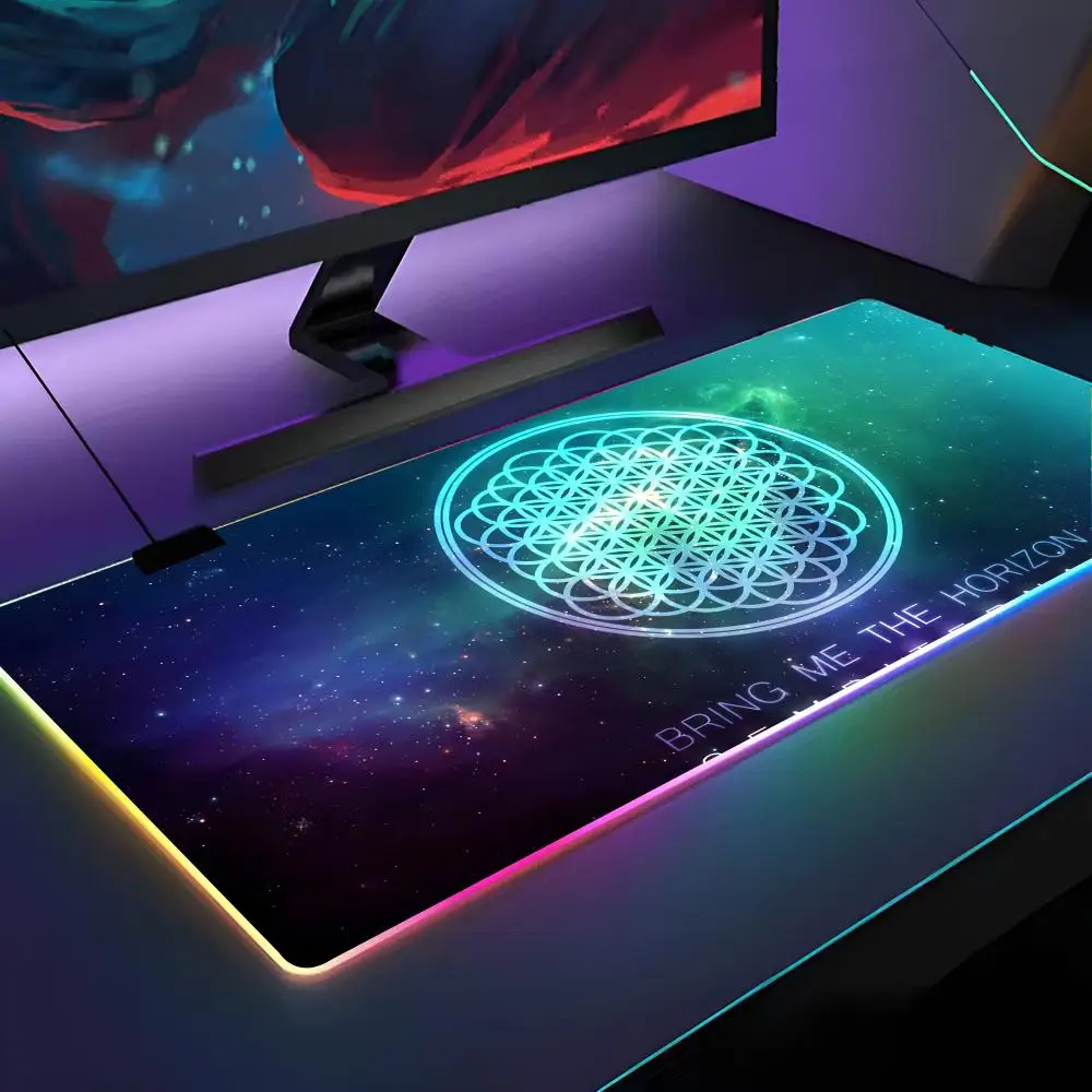 Bring Me The Horizons Mouse Pad RGB Backlit Mouse Pad Laptop Mouse Pad Laptop Gamer Computador Mesa Acessórios para jogos