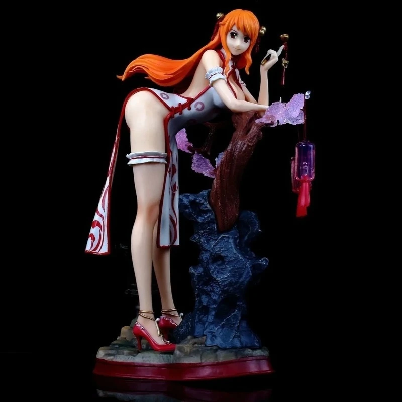 

One Piece Nami Ancient Style Cheongsam Little Thief Cat Gk Statue Pvc Action Figure Double Ponytail Cheongsam Ornament Model Toy