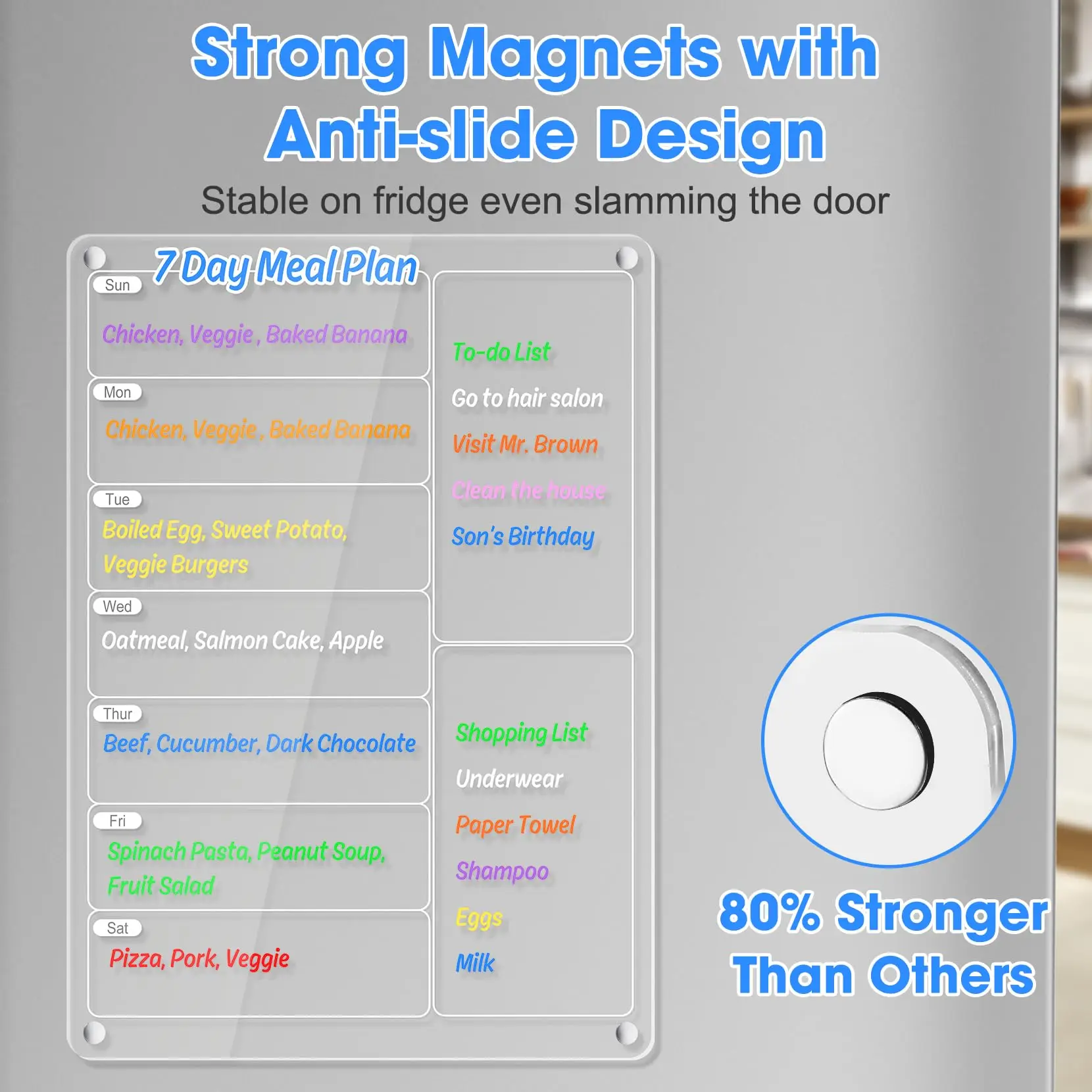 Magnetic Board Acrylic Calendar Fridge Dry Erase White Wall Grocery List Fridge Board Dry Erase Board Daily To Do List this week