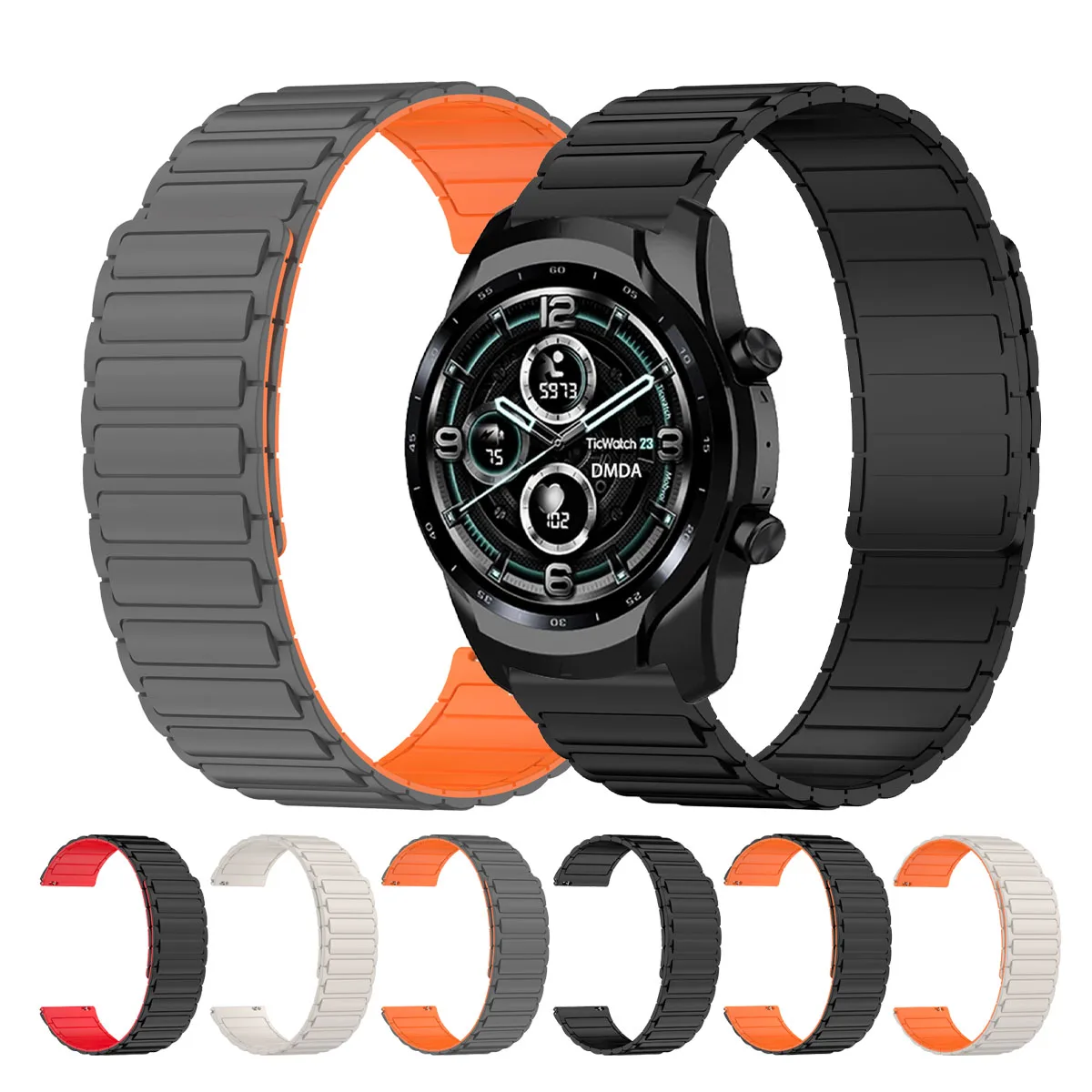 Magnetisches Uhrenarmband 22 mm für TicWatch Pro 3 Ultra GPS/LTE E2 S2 GTX X Sportarmband für Amazfit Bip 6/GTR 4 3pro/BALANCE Armband