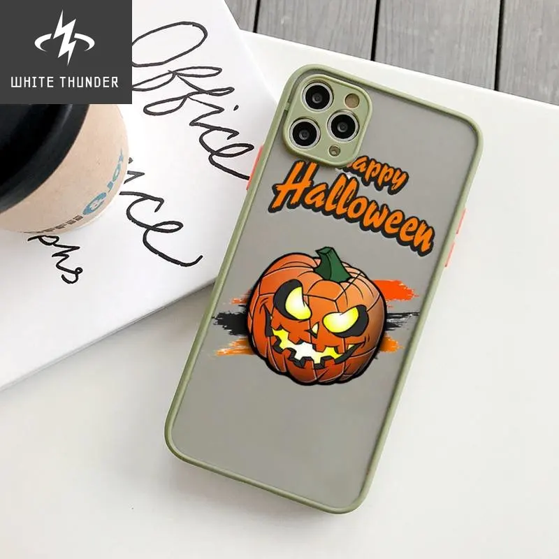 Happy Halloween Ghost Pumpkin Skeleton Phone Case Matte Transparent For Iphone 11 12 13 6 S 7 8 Plus Mini X Xs Xr Pro Max Cover