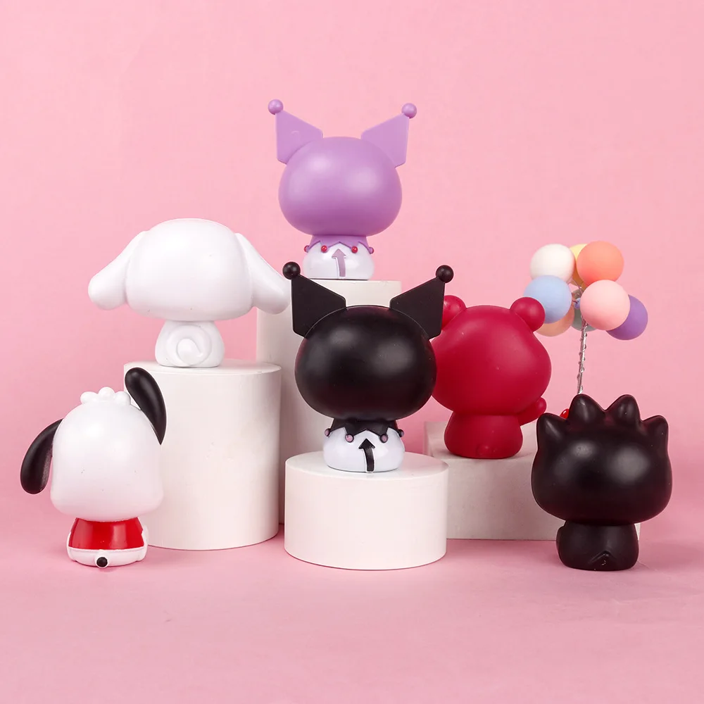 Kawaii Sanrio Anime Figure Cinnamoroll Kuromi Doll Strawberry Bear Action Figures DIY Cake Decorate Toys Gifts For Children image 3
