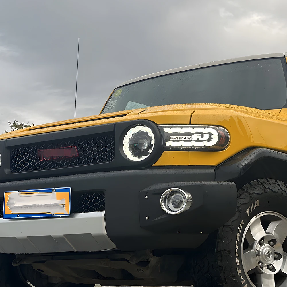 

Автомобильные фары для Toyota FJ Cruiser 2007-2017, светодиодные DRL, автоматическая фара в сборе, обновленный эффект запуска, аксессуары для линз проектора