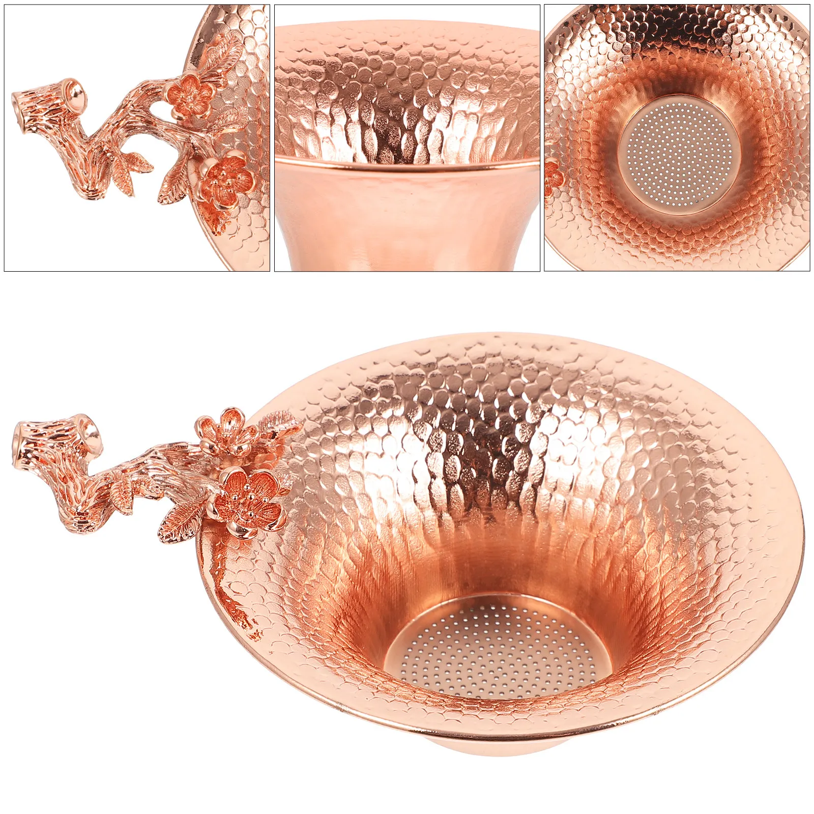 

Стильный медный заварочный фильтр-инфузор для чая, практичный аксессуар для чайной церемонии, в форме воронки