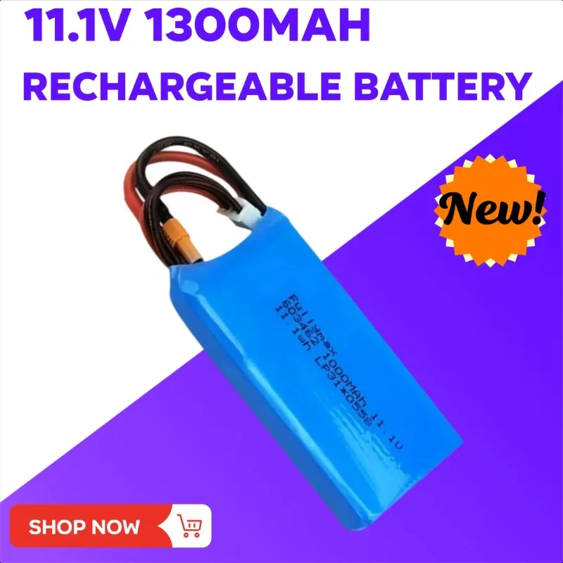 

Upgrade 11.1V 1300mAh Lipo Battery with Charger Sets for XK X450 RC Airplanes Spare Parts 603462 11.1v Rechargeable Batteries