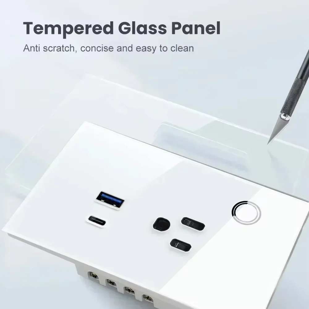 

Melery Wall Socket US Plug Outlet 15A USB TYPE-C 30W WIFI Tuya Smart Power Touch Wireless Remote by Alexa Google Home Kitchen