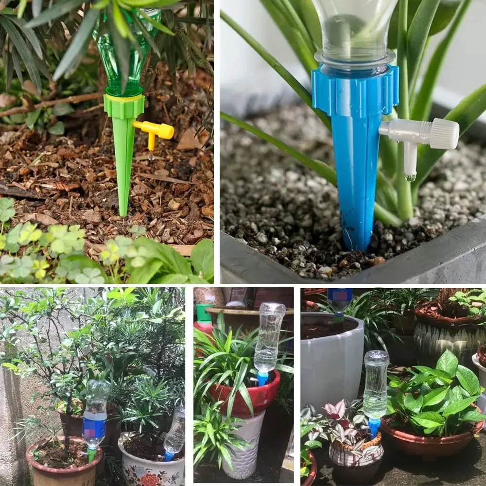 Sistema di irrigazione della bottiglia d\'acqua a goccia regolabile automatico dispositivo automatico a gocciolatore per piante da interno giardino