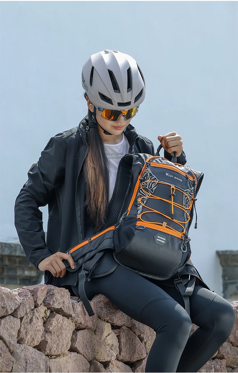 WEST BIKING Fahrradrucksack 16L Große Kapazität Outdoor Sport Klettern Wandern Fahrradtasche Ultraleichter Reise-Hydrations-Rucksack – Detail 4