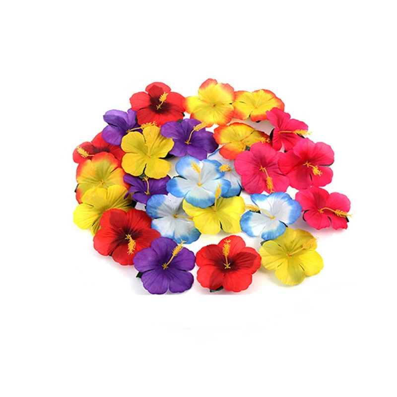 30 pieces of Hawaiian colorful HIBISCUS artificial flower tabletop decoration and center decoration