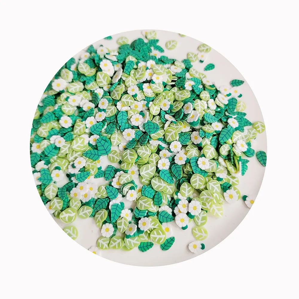 Mixed Flower Leaves Polymer Clay Nail Art Slices Sprinkles for Filler Slime Charms Bulk Crafts Making DIY Accessories