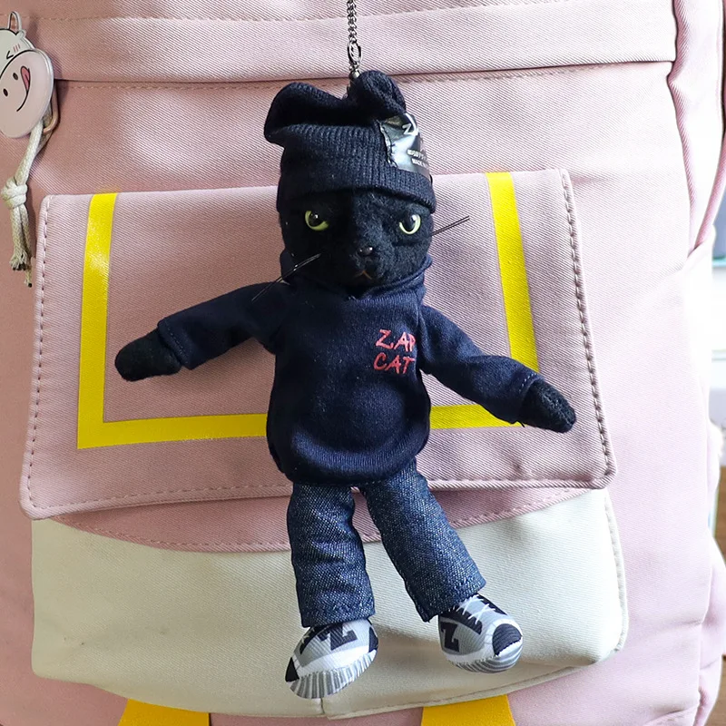 2026 New Cartoon Cool Cat Pulling Cat Plush Pendant Doll Cute Kitten Bag Pendant Doll Female Bag Pendant Children's Gift
