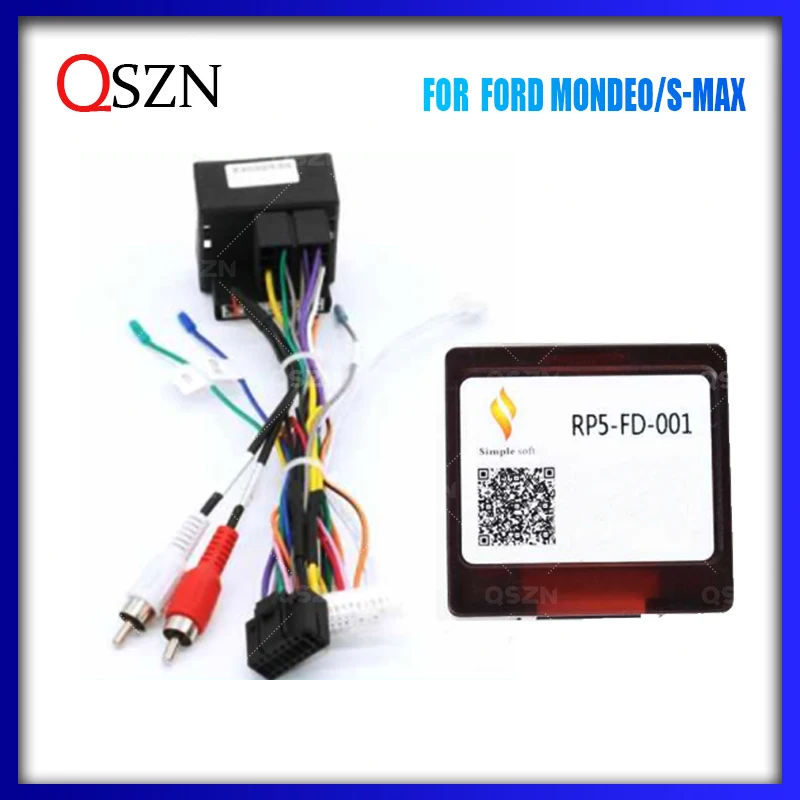 QSZN Canbus Box FD-SS-01A/RP5-FD-001 For FORD Mondeo/FORD S-MAX Car Radio Wiring Harness Power Cable Android