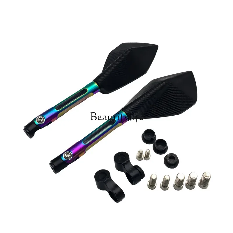 Electric vehicle rear view modification colorful battery reflective motorcycle aluminum alloy reversing mirror high definition