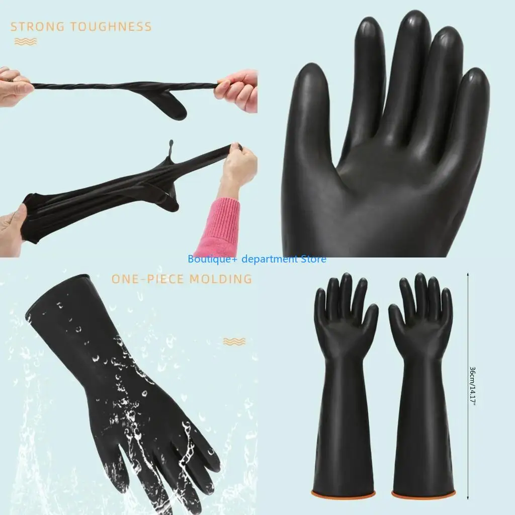 E1PD Protective Gloves Long Waterproof Gloves Acid-Alkali Work Gloves 360mm
