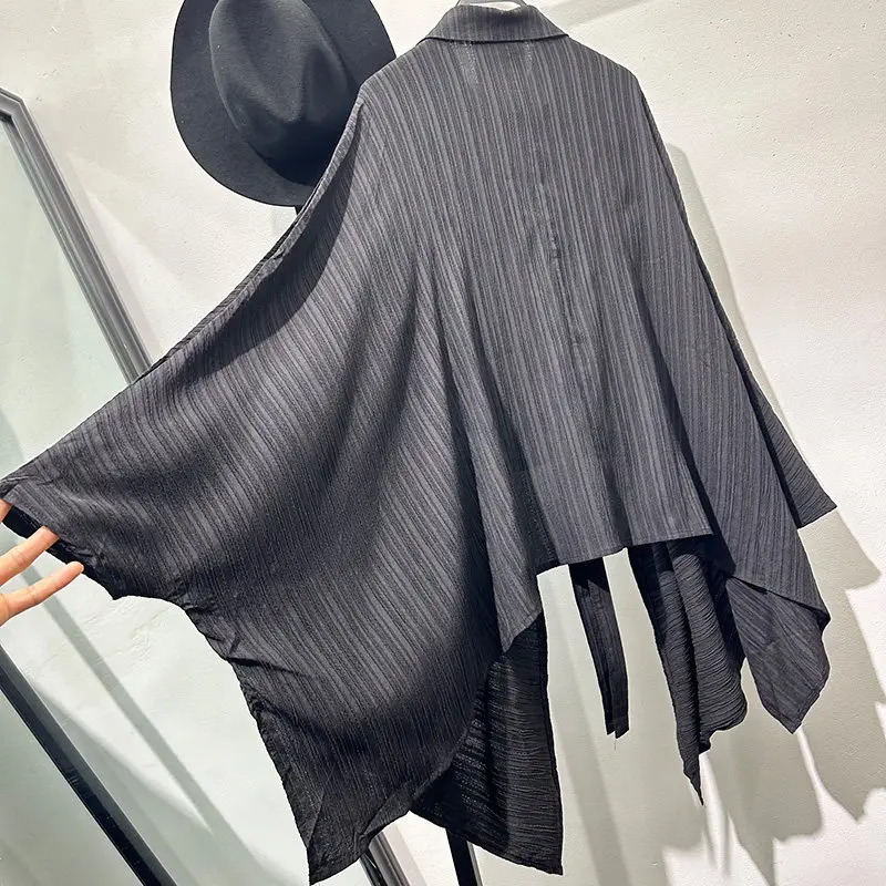 Designer Design Fashionable Irregular Loose Shirt Dark Ruan Handsome Model Style Top for Men and Women