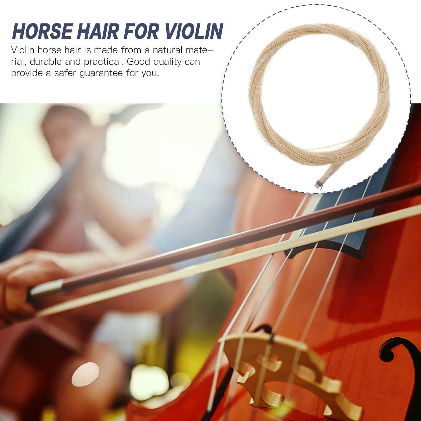

1Pcs Lightweight Mongolian Horse Tail Bow Hair for Violin Cello Erhu Viola Bass Strings