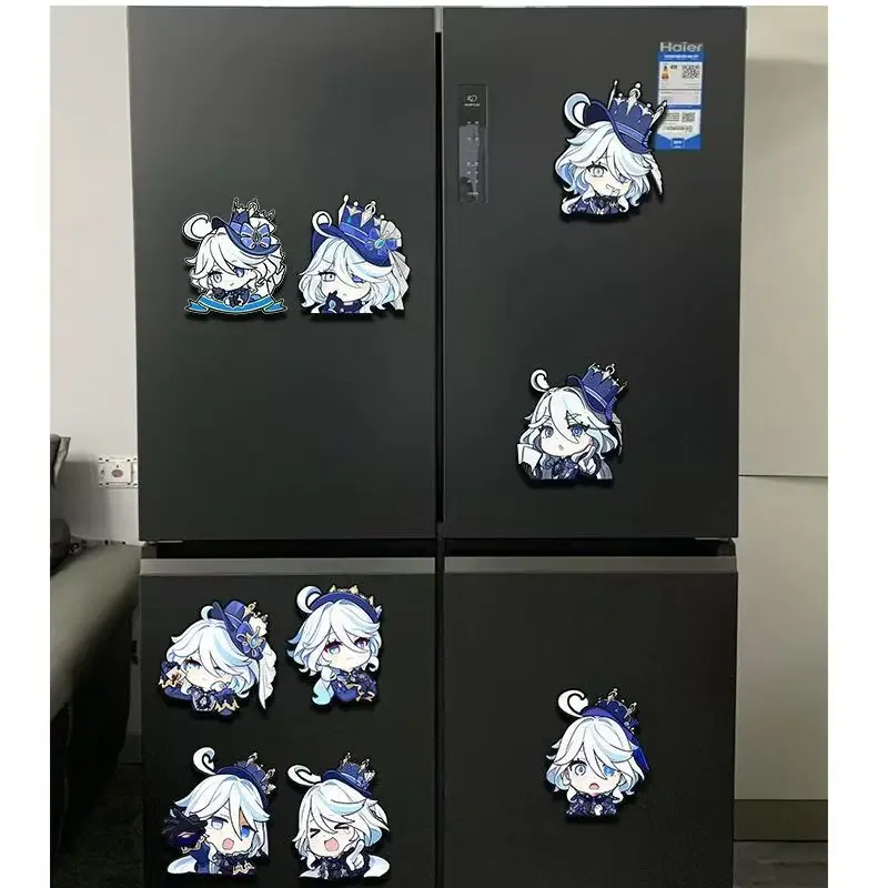 New 9Pcs/Set Game Cartoon Focalors Furina de Fontaine refrigerator pasted magnetic souvenir creative gifts fridge magnets gift