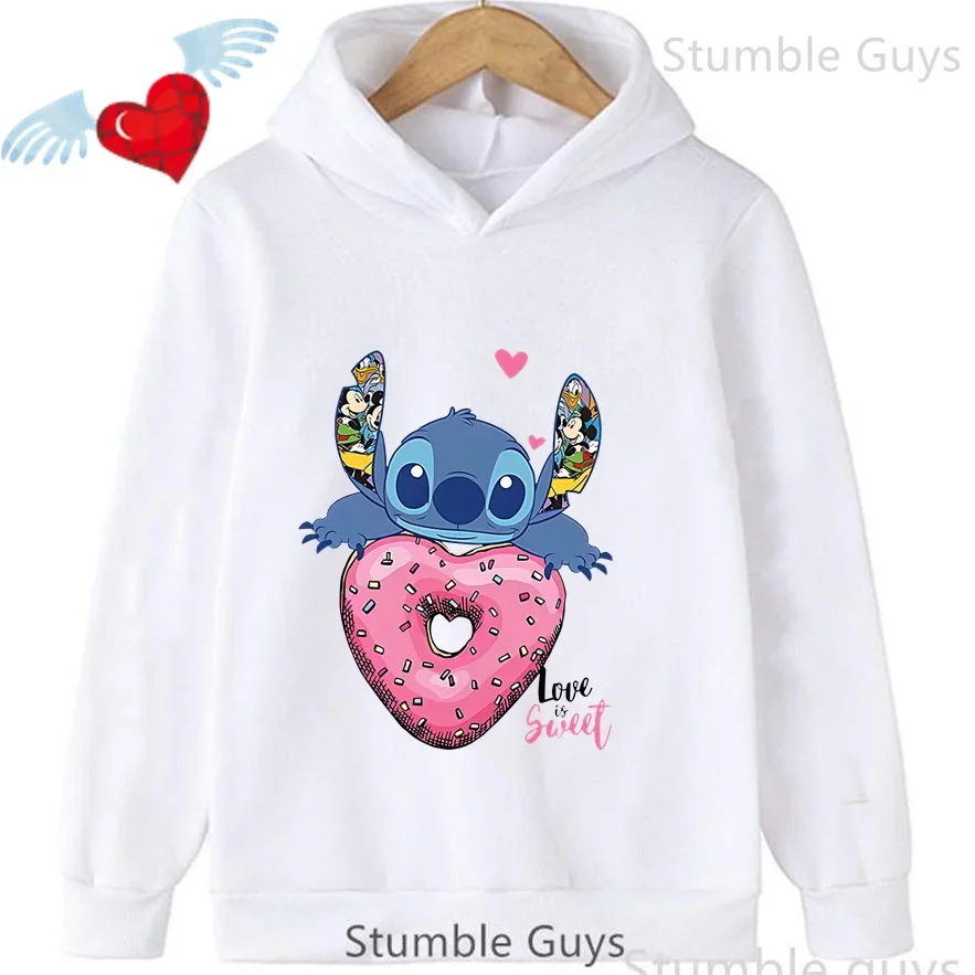 أطفال 3-12Y الخريف ديزني غرزة Kawaii البلوز Trucksuit الدافئة المألوف الأولاد ملابس الفتيات