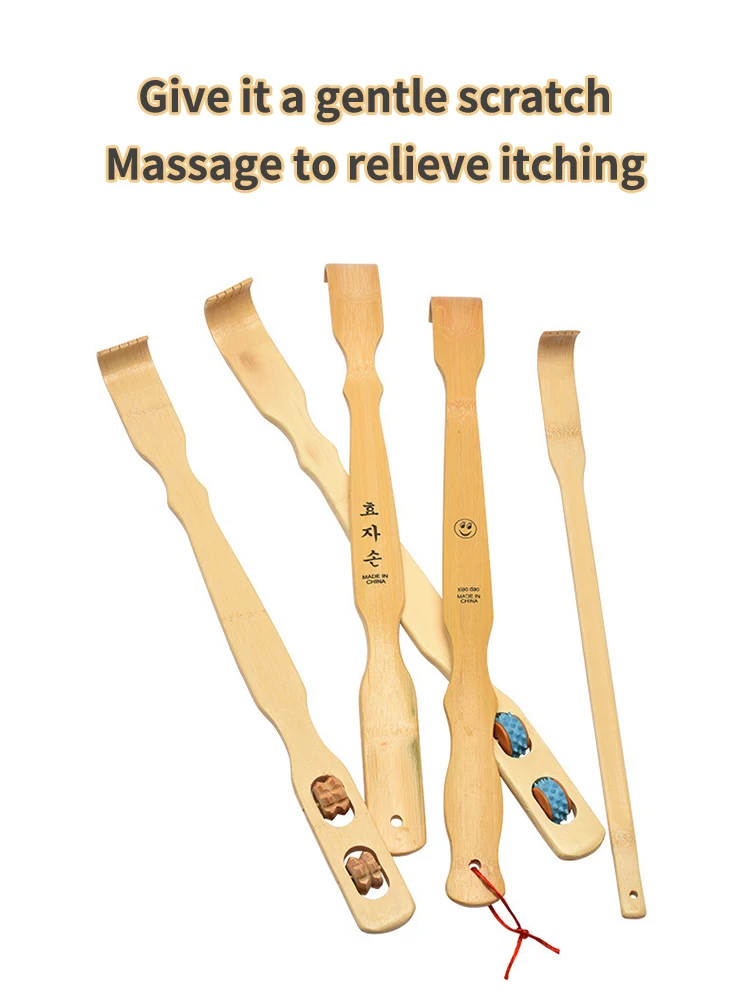 Von Bambus gefertigtes Juckreiz- und Kratzgerät für die Heimmassage, Anti-Juckreiz- und Rückenkratzgerät, Kratzrechen-Massagestab – Detail 5
